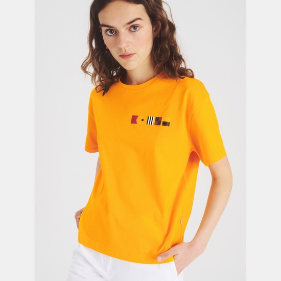 Aigle Technical Crew-neck T-shirts Women Yellow ZA-65824